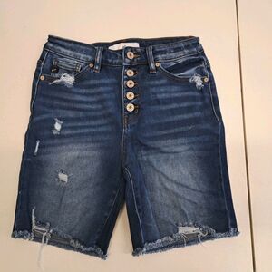 KanCan Distressed Jean Shorts Women's Small Button Fly cotton